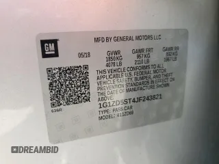 2018 Chevrolet Malibu LT with VIN 1G1ZD5ST4JF243821, listed as a Copart auction lot 58783225 with 168,865 mi miles and Salvage title. Bid and sale history available at DreamBid. Image 12.