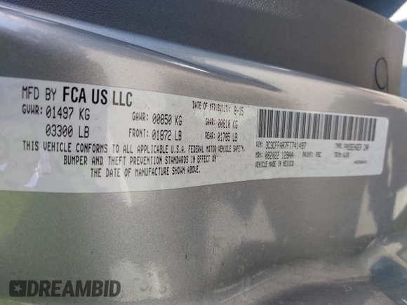 2015 FIAT 500 Pop with VIN 3C3CFFAR7FT741497, listed as a IAAI auction lot 42765120 with 102,348 mi miles and . Bid and sale history available at DreamBid. Image 9.