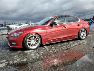 2015 Infiniti Q50 Premium with VIN JN1BV7AP9FM346048, listed as a Copart auction lot 47610055 with 89,963 mi miles and Salvage Title. Bid and sale history available at carsss.com. Image 1.
