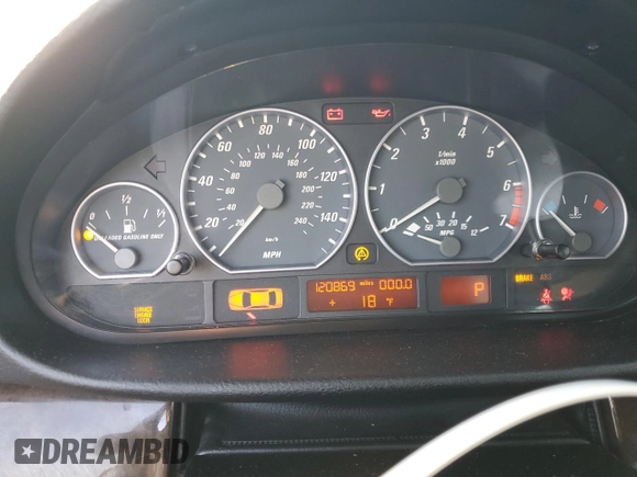 2003 BMW 3 Series 325Ci with VIN WBABS33453PG89418, listed as a Copart auction lot 89134855 with 120,869 mi miles and Salvage Title. Bid and sale history available at carsss.com. Image 9.
