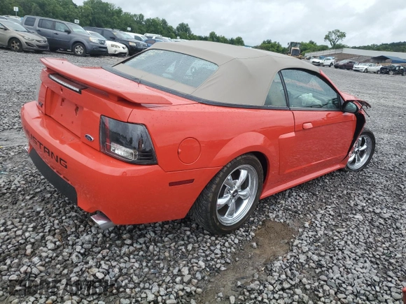 2001 Ford Mustang GT Deluxe with VIN 1FAFP45X01F203123, listed as a Copart auction lot 57983415 with Not provided miles and Salvage title. Bid and sale history available at DreamBid. Image 3.