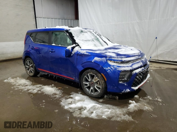 2021 Kia Soul Turbo with VIN KNDJ53AF8M7738572, listed as a Copart auction lot 43379485 with 73,623 mi miles and Salvage Title. Bid and sale history available at DreamBid. Image 4.