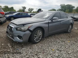 2018 Infiniti Q50 Luxe with VIN JN1EV7AR5JM431542, listed as a Copart auction lot 57686545 with 54,324 mi miles and Salvage title. Bid and sale history available at DreamBid. Image 1.