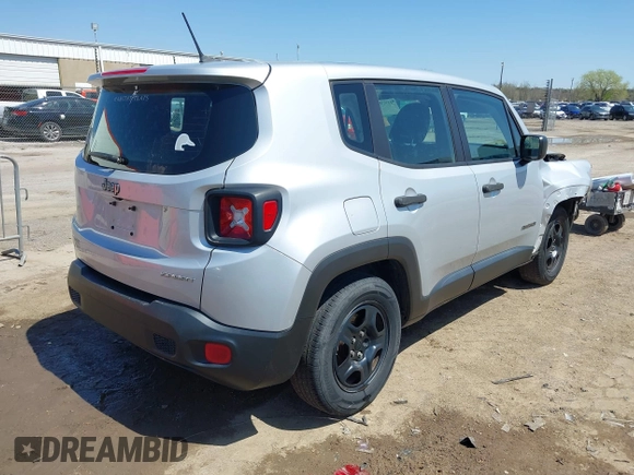 2017 Jeep Renegade Sport with VIN ZACCJAAB2HPE70133, listed as a IAAI auction lot 41938574 with 200,282 mi miles and . Bid and sale history available at DreamBid. Image 4.