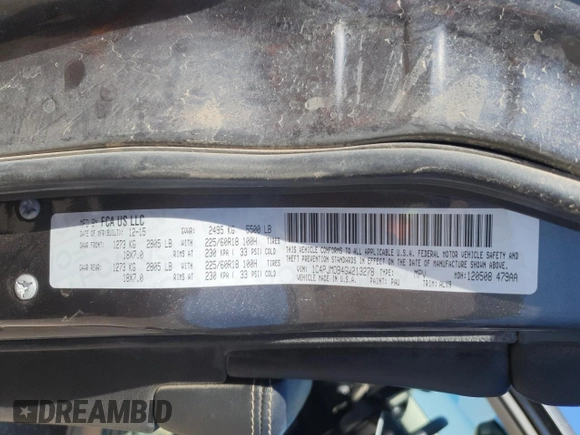 2016 Jeep Cherokee Limited z VIN 1C4PJMDB4GW213278, wystawiony jako Copart lot #61165065 z przebiegiem 150 580 mil mil oraz Szkoda całkowita • Salvage title. Historia ofert i sprzedaży dostępna na DreamBid. Obrazek 13.