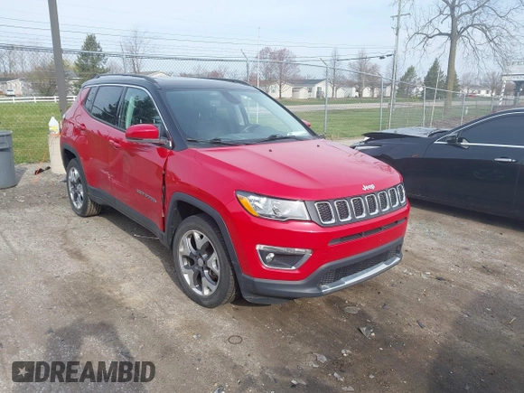 2019 Jeep Compass Limited z VIN 3C4NJDCB8KT638591, wystawiony jako IAAI lot #42022564 z przebiegiem 46 802 mil mil oraz . Historia ofert i sprzedaży dostępna na DreamBid. Obrazek 1.