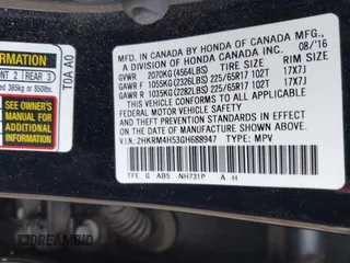 2016 Honda CR-V EX with VIN 2HKRM4H53GH688947, listed as a IAAI auction lot 42053174 with 123,597 mi miles and . Bid and sale history available at carsss.com. Image 9.