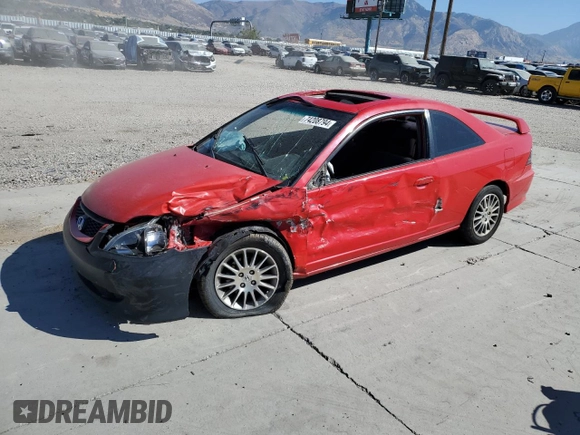 2005 Honda Civic EX with VIN 1HGEM21965L011157, listed as a Copart auction lot 74208794 with 173,555 mi miles and Salvage Title. Bid and sale history available at carsss.com. Image 1.