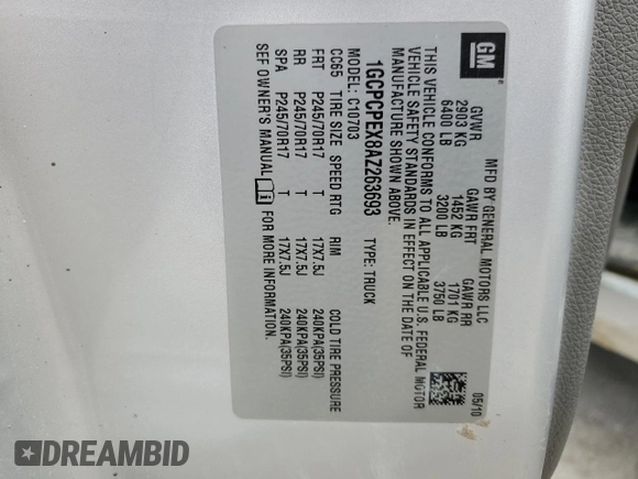2010 Chevrolet Silverado 1500 Work Truck with VIN 1GCPCPEX8AZ263693, listed as a Copart auction lot 49038045 with 132,268 mi miles and Salvage Title. Bid and sale history available at DreamBid. Image 14.
