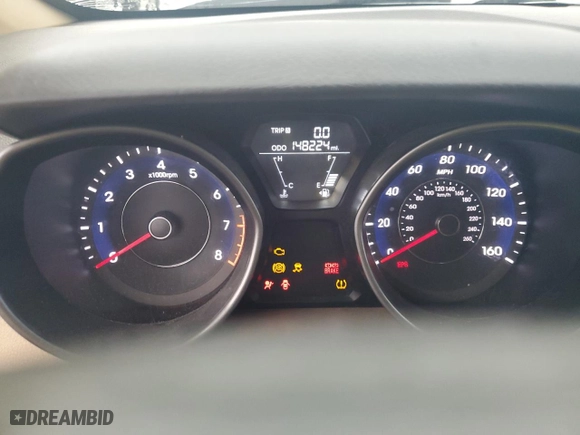 2013 Hyundai Elantra GLS with VIN 5NPDH4AE8DH175715, listed as a Copart auction lot 47591775 with 148,224 mi miles and Salvage Title. Bid and sale history available at carsss.com. Image 9.