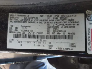 2016 Ford Fiesta SE with VIN 3FADP4BJ9GM144119, listed as a IAAI auction lot 41882179 with 122,048 mi miles. Bid and sale history available at carsss.com. Image 9.
