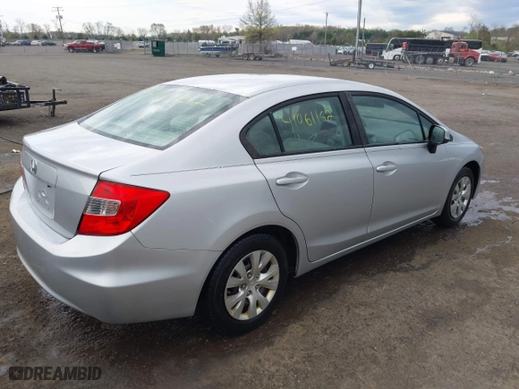 2012 Honda Civic Sdn LX with VIN 19XFB2F50CE353837, listed as a IAAI auction lot 41961162 with 140,583 mi miles. Bid and sale history available at carsss.com. Image 4.