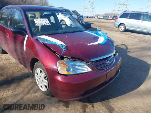 2003 Honda Civic LX with VIN 2HGES16503H573295, listed as a IAAI auction lot 41653528 with 55,866 mi miles and . Bid and sale history available at DreamBid. Image 14.