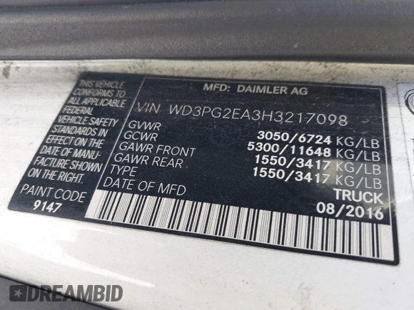 2017 Mercedes-Benz Metris Cargo z VIN WD3PG2EA3H3217098, wystawiony jako IAAI lot #41000078 z przebiegiem 114 579 mil mil oraz . Historia ofert i sprzedaży dostępna na DreamBid. Obrazek 9.