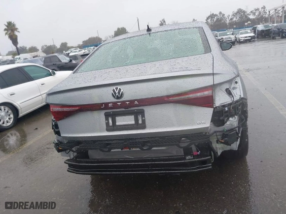 2025 Volkswagen Jetta SE with VIN 3VW7X7BUXSM008901, listed as a IAAI auction lot 41580343 with 1,198 mi miles. Bid and sale history available at carsss.com. Image 17.
