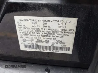 2007 Nissan Altima 2.5 with VIN 1N4AL21E67N483630, listed as a IAAI auction lot 41725228 with 135,792 mi miles. Bid and sale history available at carsss.com. Image 9.