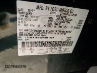 2013 Ford Explorer XLT with VIN 1FM5K7D84DGB51604, listed as a Copart auction lot 43856505 with 106,179 mi miles and Salvage Title. Bid and sale history available at DreamBid. Image 13.