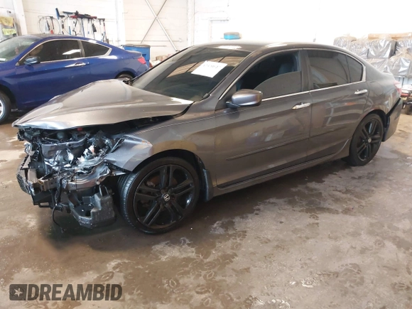 2016 Honda Accord Sport with VIN 1HGCR2F56GA192029, listed as a IAAI auction lot 42370827 with 76,679 mi miles and . Bid and sale history available at DreamBid. Image 2.