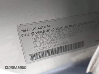 2012 Audi S4 Premium Plus with VIN WAUBGAFL3CA115005, listed as a IAAI auction lot 41632827 with 146,799 mi miles. Bid and sale history available at carsss.com. Image 9.