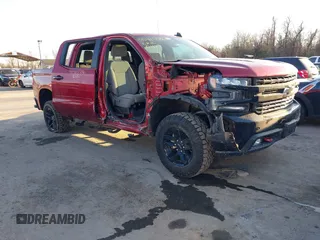 2021 Chevrolet Silverado 1500 LT Trail Boss with VIN 1GCPYFEL7MZ289974, listed as a IAAI auction lot 41415786 with 58,077 mi miles. Bid and sale history available at carsss.com. Image 1.