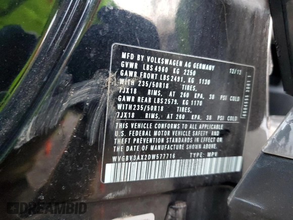 2013 Volkswagen Tiguan S с VIN WVGBV3AX2DW577716, выставлен на аукционе Copart как лот 85504974 с пробегом 101 532 миль миль и Списание • Salvage title. История ставок и продаж доступна на DreamBid. Изображение 15.