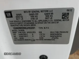 2012 Chevrolet Traverse LS with VIN 1GNKREED6CJ353291, listed as a Copart auction lot 47618165 with 150,071 mi miles and Salvage Title. Bid and sale history available at DreamBid. Image 15.