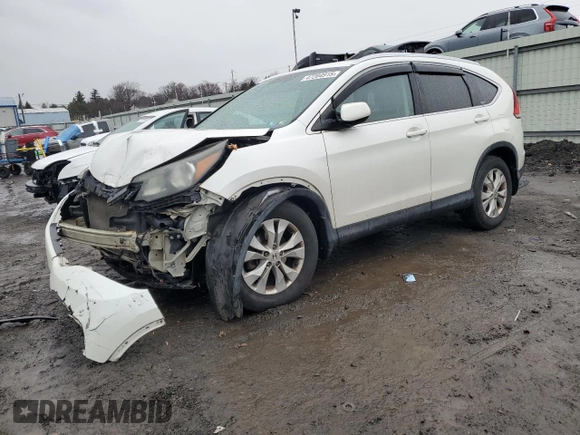 2012 Honda CR-V EX-L with VIN 5J6RM4H75CL051253, listed as a Copart auction lot 47204915 with 0 mi miles and Salvage Title. Bid and sale history available at carsss.com. Image 1.