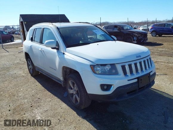 2016 Jeep Compass High Altitude Edition with VIN 1C4NJCEA8GD676091, listed as a IAAI auction lot 41447387 with 120,881 mi miles. Bid and sale history available at carsss.com. Image 1.