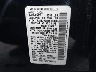2008 Nissan Rogue S z VIN JN8AS58V18W406636, wystawiony jako IAAI lot #41155748 z przebiegiem 137 046 mil mil oraz . Historia ofert i sprzedaży dostępna na DreamBid. Obrazek 9.
