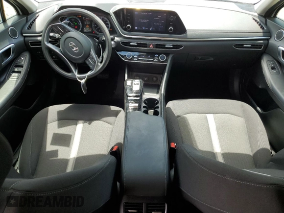 2022 Hyundai Sonata Hybrid Blue with VIN KMHL24JJXNA048348, listed as a Copart auction lot 65349624 with 14,379 mi miles and Salvage Title. Bid and sale history available at carsss.com. Image 8.