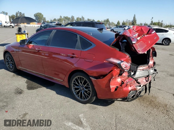 2018 Genesis G80 3.3T Sport with VIN KMHGN4JB9JU285343, listed as a Copart auction lot 75061764 with 133,262 mi miles and Salvage Title. Bid and sale history available at carsss.com. Image 2.