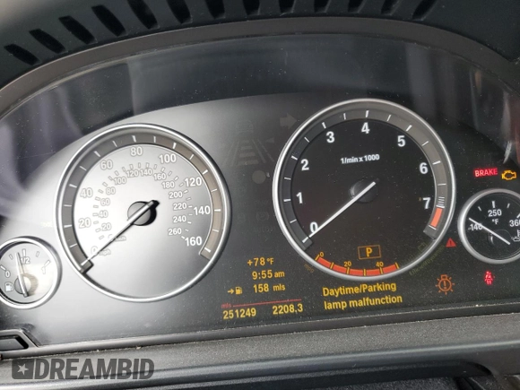2011 BMW 5 Series 535i with VIN WBAFR7C50BC606025, listed as a Copart auction lot 50393085 with 251,249 mi miles and Salvage Title. Bid and sale history available at carsss.com. Image 9.