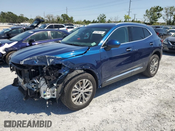 2022 Buick Envision Preferred with VIN LRBAZLR45ND067404, listed as a Copart auction lot 52298195 with 23,848 mi miles and Salvage Title. Bid and sale history available at carsss.com. Image 1.
