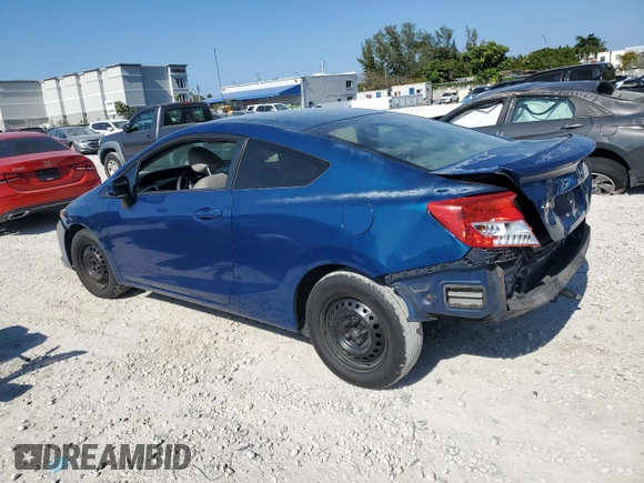 2012 Honda Civic Cpe LX with VIN 2HGFG3B53CH501028, listed as a Copart auction lot 53338305 with 0 mi miles and Salvage Title. Bid and sale history available at carsss.com. Image 2.