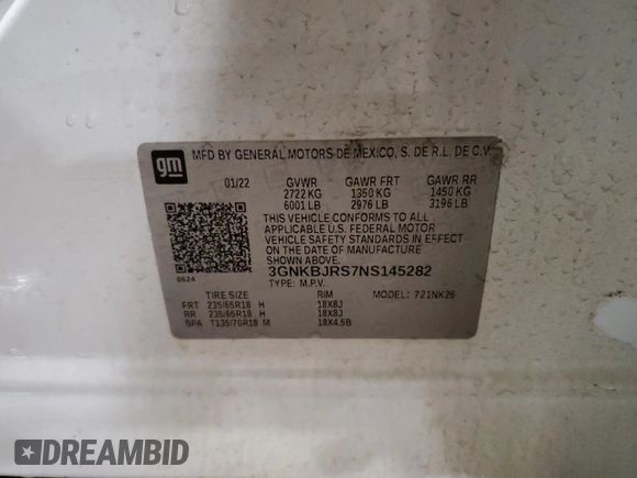 2022 Chevrolet Blazer LT z VIN 3GNKBJRS7NS145282, wystawiony jako Copart lot #43135975 z przebiegiem 28 368 mil mil oraz Szkoda całkowita • Salvage title. Historia ofert i sprzedaży dostępna na DreamBid. Obrazek 16.