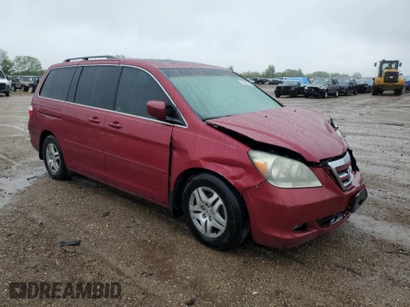2006 Honda Odyssey EX-L z VIN 5FNRL38756B416802, wystawiony jako Copart lot #57588515 z przebiegiem 169 093 mil mil oraz Szkoda całkowita • Salvage title. Historia ofert i sprzedaży dostępna na DreamBid. Obrazek 4.