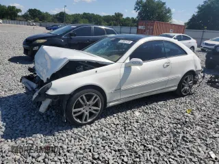 2007 Mercedes-Benz CLK-Class 3.5L with VIN WDBTJ56H97F207156, listed as a Copart auction lot 51802475 with 187,165 mi miles and Salvage Title. Bid and sale history available at carsss.com. Image 1.