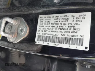 2009 Honda Accord EX-L z VIN 1HGCP26809A033817, wystawiony jako IAAI lot #41966025 z przebiegiem 120 658 mil mil oraz . Historia ofert i sprzedaży dostępna na DreamBid. Obrazek 9.