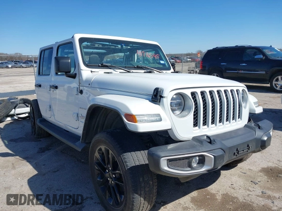 2021 Jeep Wrangler Unlimited Sahara with VIN 1C4JJXP62MW724232, listed as a IAAI auction lot 41716545 with 24,631 mi miles and . Bid and sale history available at DreamBid. Image 1.