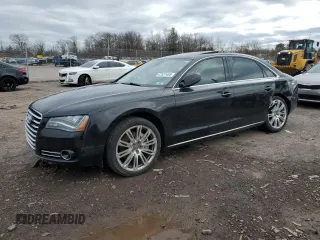 2014 Audi A8 L 3.0T with VIN WAURGAFD1EN003340, listed as a Copart auction lot 47531465 with Not Provided miles and Salvage Title. Bid and sale history available at carsss.com. Image 1.