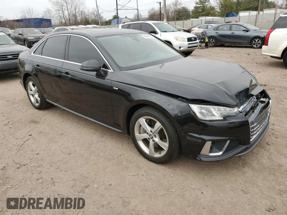 2019 Audi A4 Premium with VIN WAUDNAF4XKA108414, listed as a Copart auction lot 49085995 with 43,536 mi miles and Salvage Title. Bid and sale history available at DreamBid. Image 4.