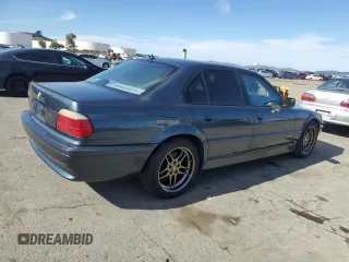 2001 BMW 7 Series 740iA with VIN WBAGG83421DN87364, listed as a Copart auction lot 44462125 with 123,519 mi miles and Salvage Title. Bid and sale history available at carsss.com. Image 3.