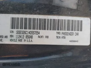 2004 Dodge Neon SE with VIN 1B3ES26C14D557254, listed as a IAAI auction lot 41906730 with 235,092 mi miles. Bid and sale history available at carsss.com. Image 9.