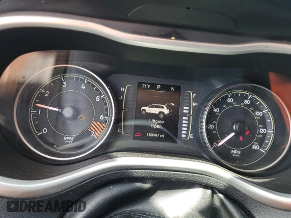 2014 Jeep Cherokee Sport with VIN 1C4PJLAB7EW123442, listed as a Copart auction lot 52294125 with 189,047 mi miles and Salvage Title. Bid and sale history available at DreamBid. Image 9.