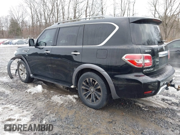 2017 Nissan Armada Platinum with VIN JN8AY2NF1H9302009, listed as a IAAI auction lot 40945027 with 97,008 mi miles. Bid and sale history available at carsss.com. Image 3.