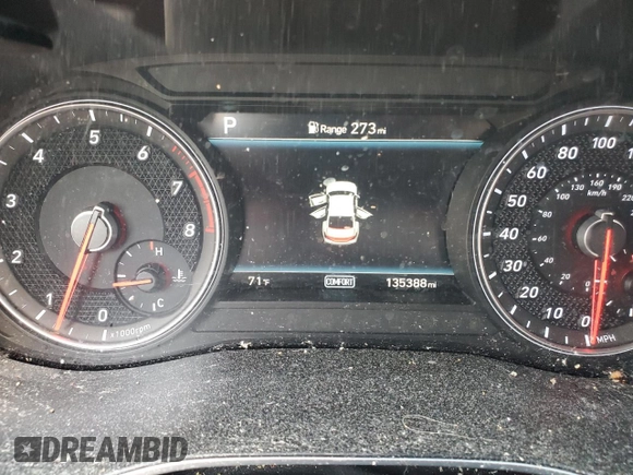 2020 Genesis G70 3.3T with VIN KMTG34LE9LU053508, listed as a Copart auction lot 75052004 with 135,388 mi miles and Salvage Title. Bid and sale history available at DreamBid. Image 9.