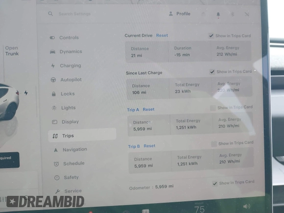 2024 Tesla Model 3 with VIN 5YJ3E1EA8RF786196, listed as a IAAI auction lot 40780675 with 5,959 mi miles and . Bid and sale history available at DreamBid. Image 7.