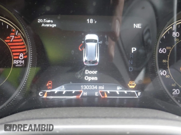 2018 Jeep Cherokee Overland with VIN 1C4PJMJX5JD594240, listed as a IAAI auction lot 41285832 with 130,334 mi miles. Bid and sale history available at carsss.com. Image 15.