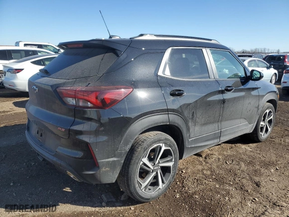 2023 Chevrolet TrailBlazer RS with VIN KL79MTSL4PB129147, listed as a Copart auction lot 44614095 with 25,439 mi miles and Salvage Title. Bid and sale history available at carsss.com. Image 3.