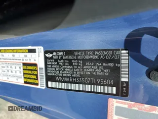 2007 MINI Convertible S z VIN WMWRH33507TL95604, wystawiony jako Copart lot #53272395 z przebiegiem 94 957 mil mil oraz Szkoda całkowita • Salvage title. Historia ofert i sprzedaży dostępna na DreamBid. Obrazek 15.